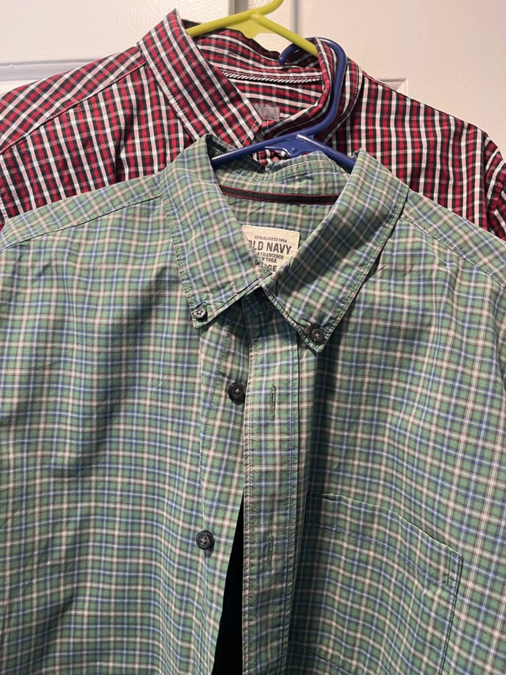 Two Old Navy Plaid Button Down Shirts